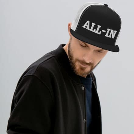 5 panel trucker cap black white front 6370204f016d5