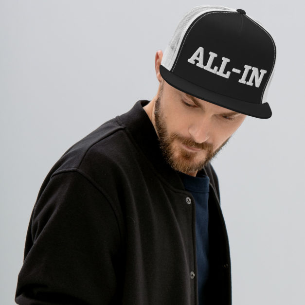 5 panel trucker cap black white front 6370204f016d5